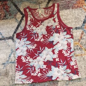 Mens floral tank with frocket